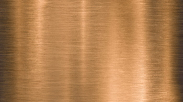 closeup of polished commercial bronze sheet metal