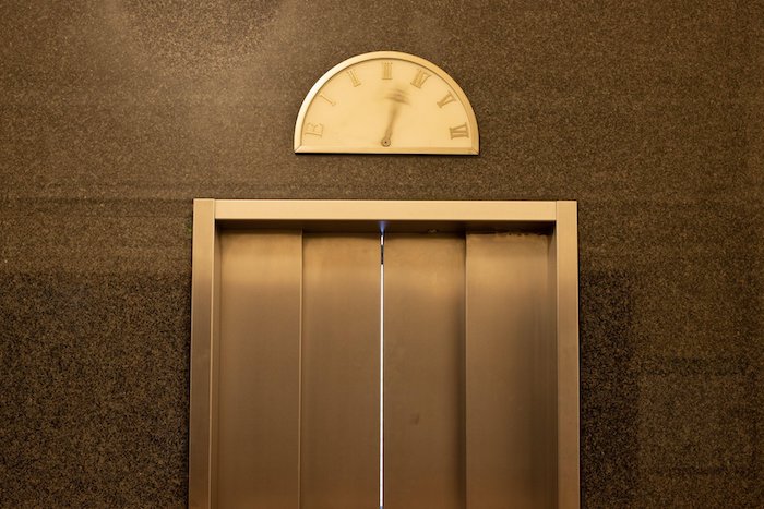 satin finish muntz metal sheet on an elevator