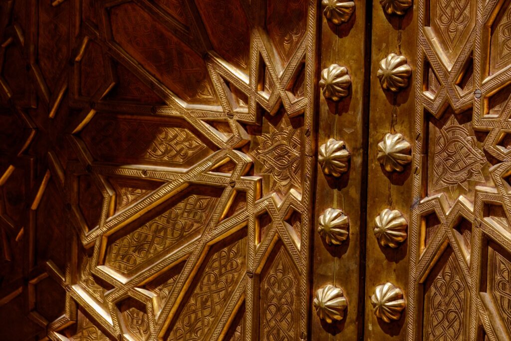 a door with decorative brass tubing from a leading supplier