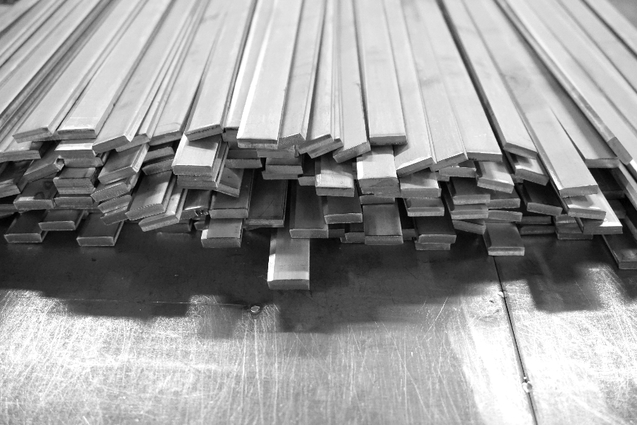 stack of stainless steel flat bars