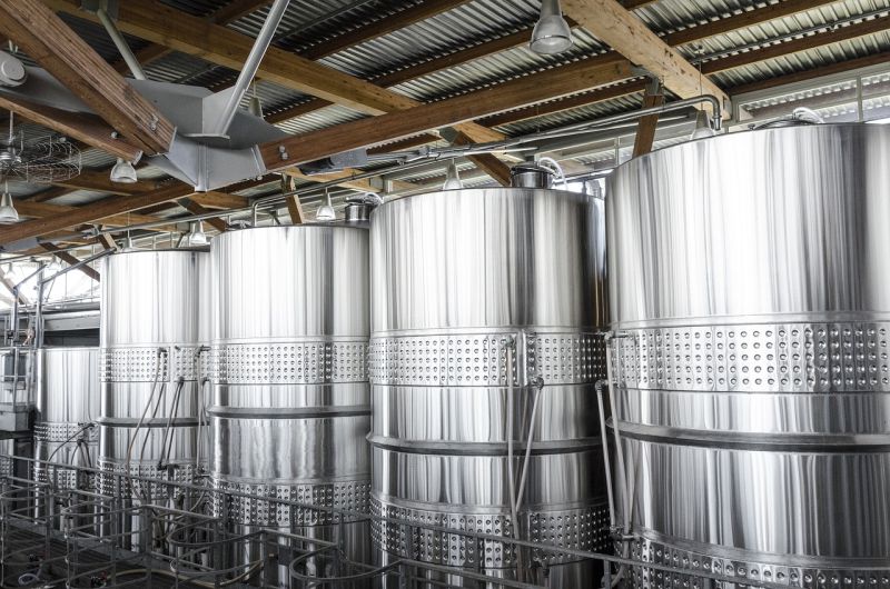 vats made from a corrosion resistant type of stainless steel