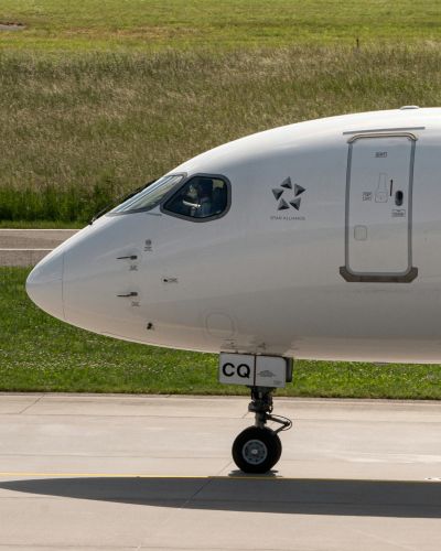 an airplane cockpit likely made from aluminum