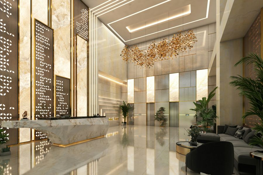 metal interior design header a modern building lobby using metal elements in the interior design