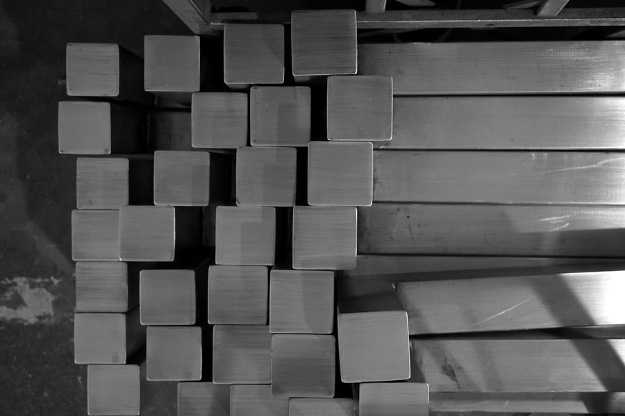 a stack of 316 stainless steel square bars
